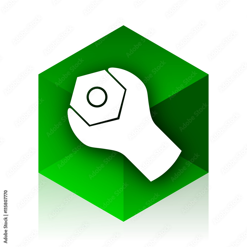 tools cube icon, green modern design web element tools cube icon, green modern design web element