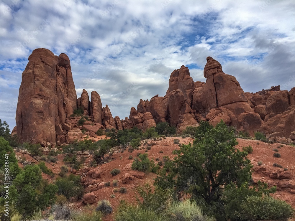 Beautiful desert landscape in Arches National Park