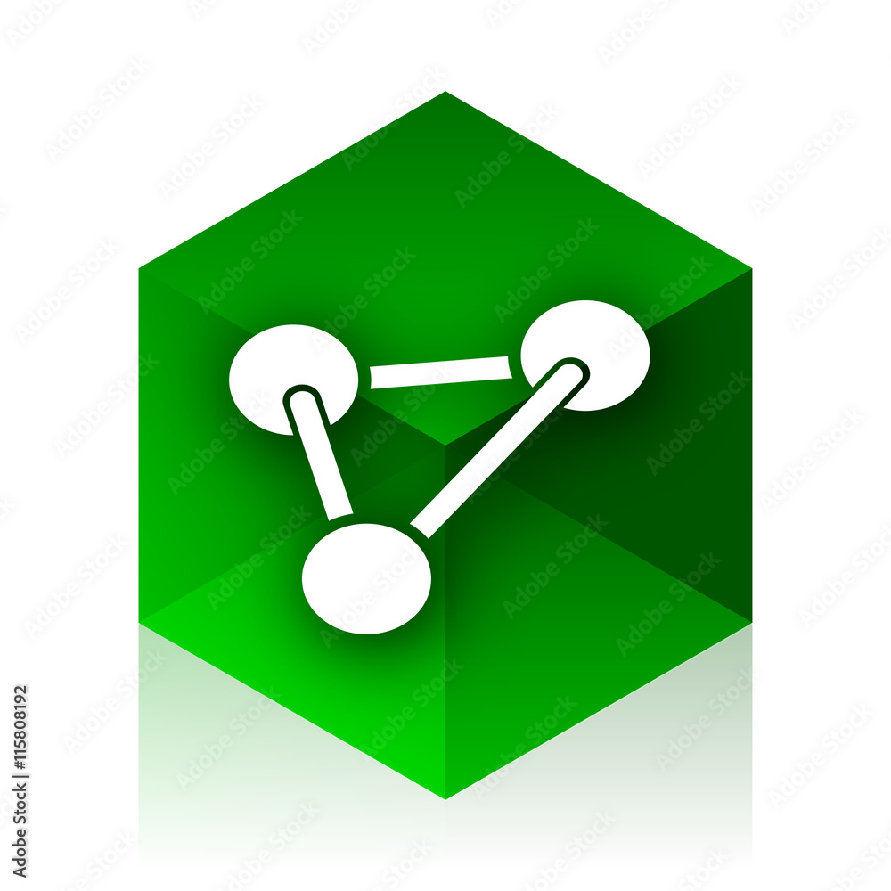 chemistry cube icon, green modern design web element chemistry cube icon, green modern design web element