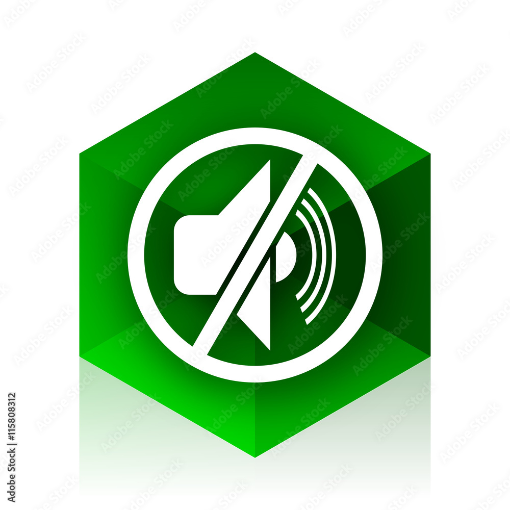 mute cube icon, green modern design web element mute cube icon, green modern design web element