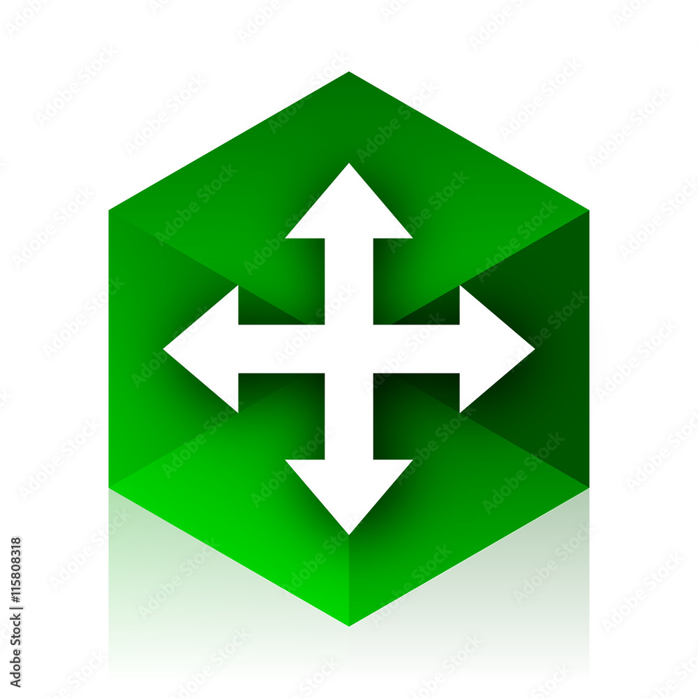arrow cube icon, green modern design web element arrow cube icon, green modern design web element