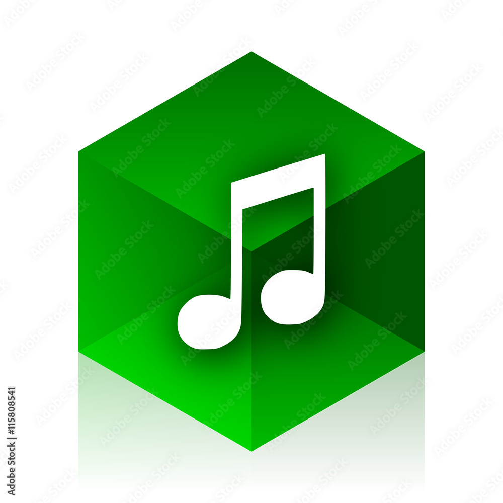 music cube icon, green modern design web element music cube icon, green modern design web element