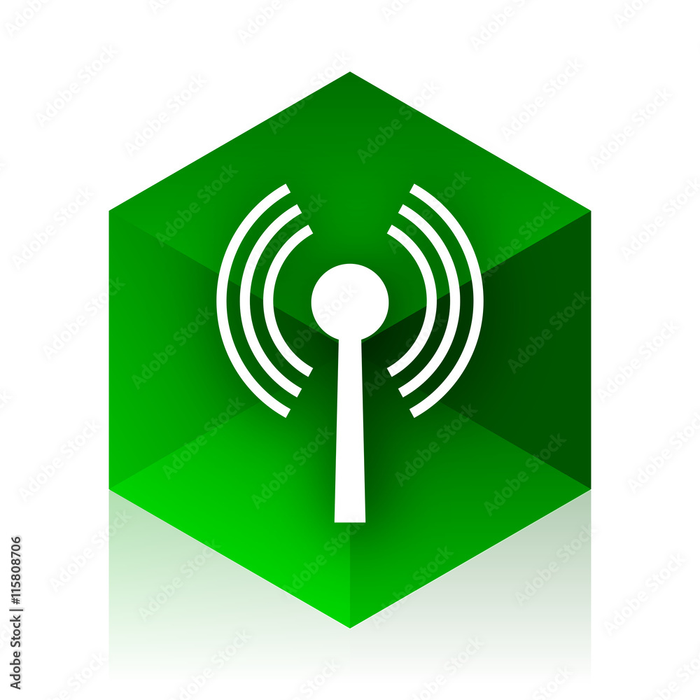 wifi cube icon, green modern design web element wifi cube icon, green modern design web element