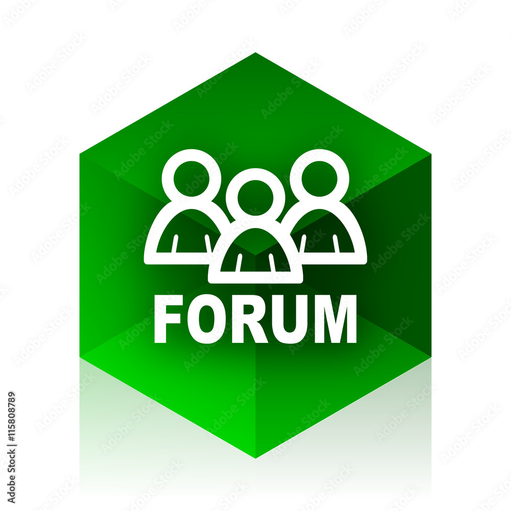forum cube icon, green modern design web element forum cube icon, green modern design web element