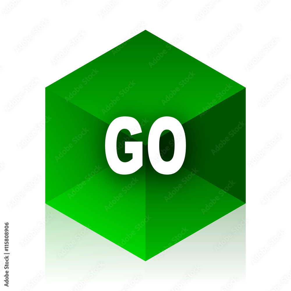 go cube icon, green modern design web element go cube icon, green modern design web element