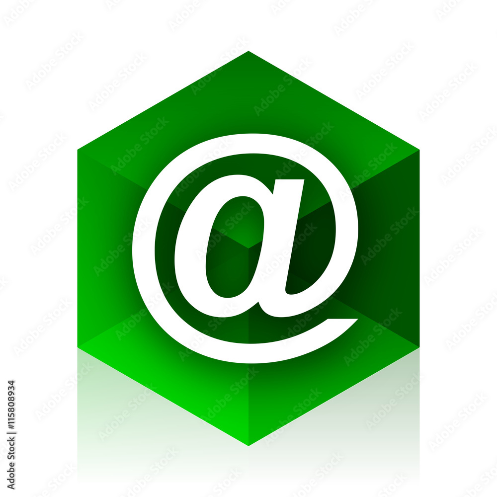 email cube icon, green modern design web element