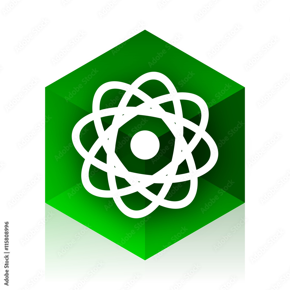 atom cube icon, green modern design web element atom cube icon, green modern design web element