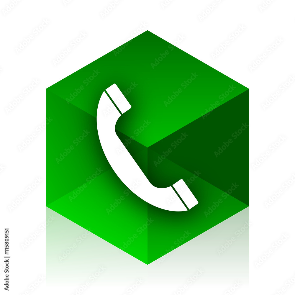 phone cube icon, green modern design web element phone cube icon, green modern design web element