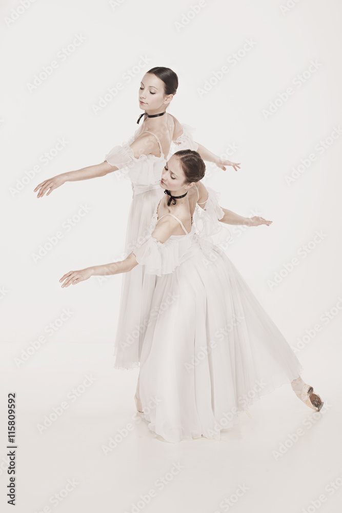 Fototapeta premium Romantic Beauty. Retro Style ballerinas