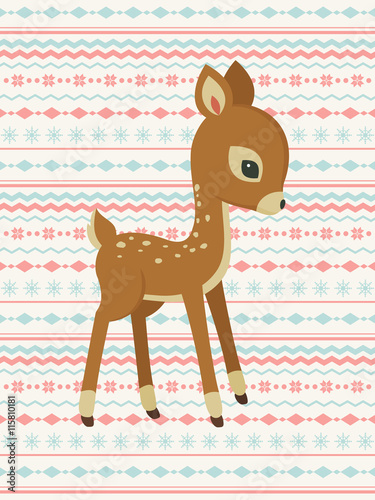 Baby deer pattern card
