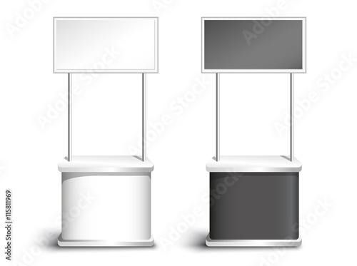 black and white promotion stand. Advertising marketing  vector illustration
