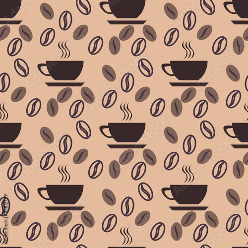 Good coffe pattern  Seamless pattern with cups and coffee beans
