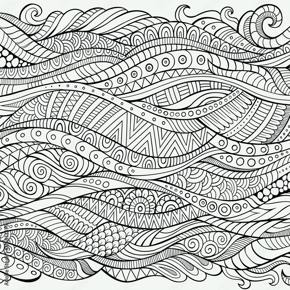 Vector outline abstract ornamental ethnic stripe background