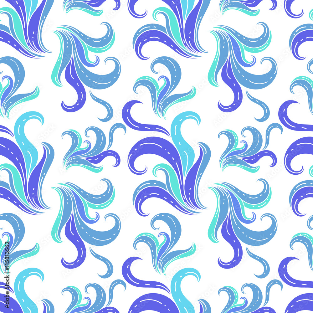 Fototapeta premium east sea curls pattern seamless