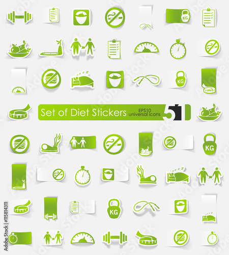 Set of diet stickers