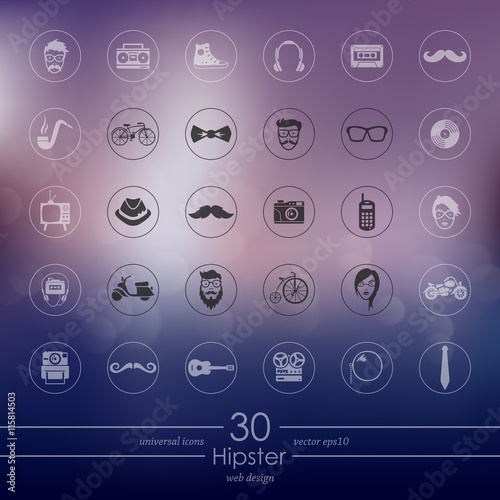 Set of hipster icons