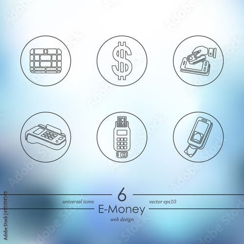 Set of e-money icons