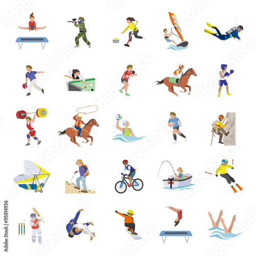 Sports II color vector icons