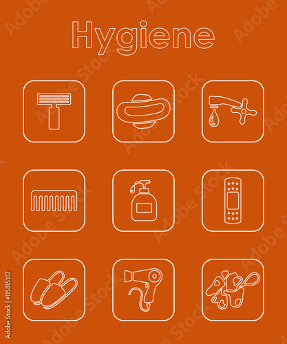 Set of hygiene simple icons