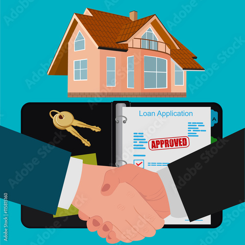 mortgage contract concept, flat design, vector illustration