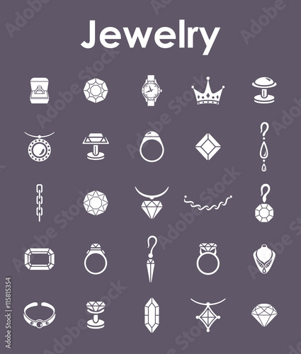 Set of jewelry simple icons