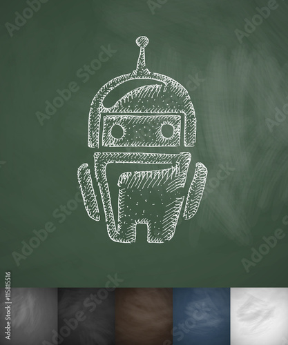 robot icon. Hand drawn vector illustration