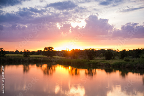 sunset on the lake