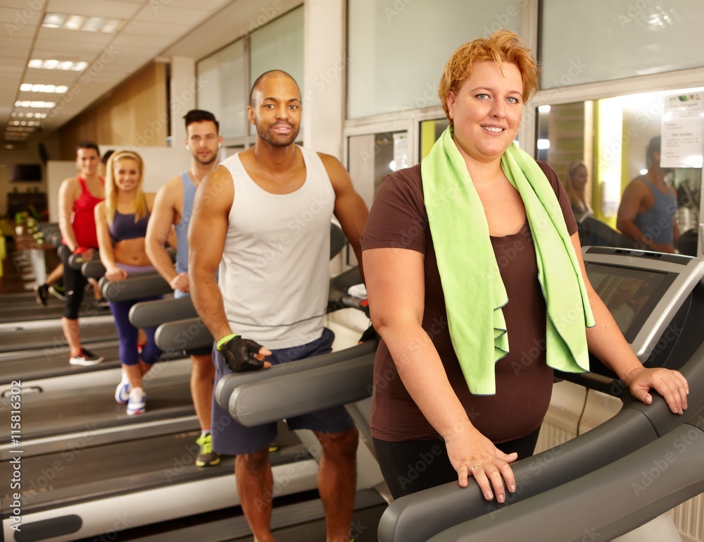 Big size woman in gym Big size woman in gym