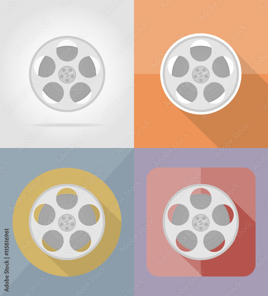 movie film flat icons vector illustration