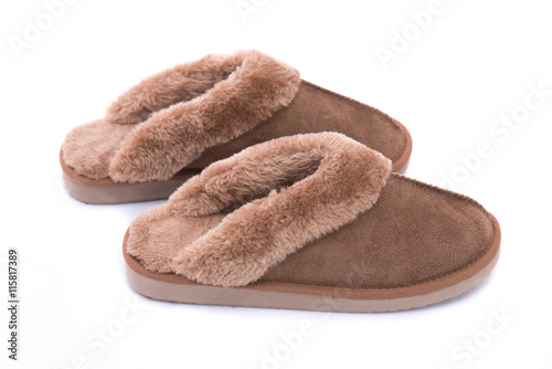 Leather slipper isolated