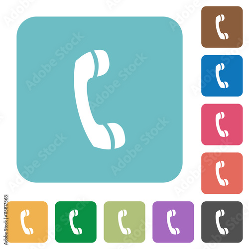 Flat telephone call symbol icons