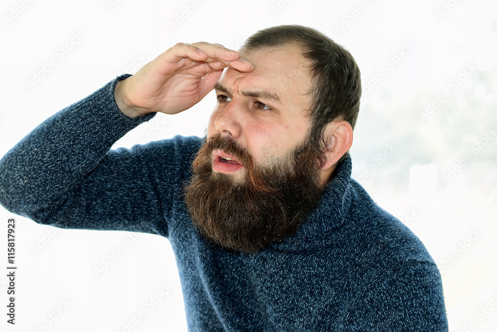 Obraz premium man beard sailor isolated