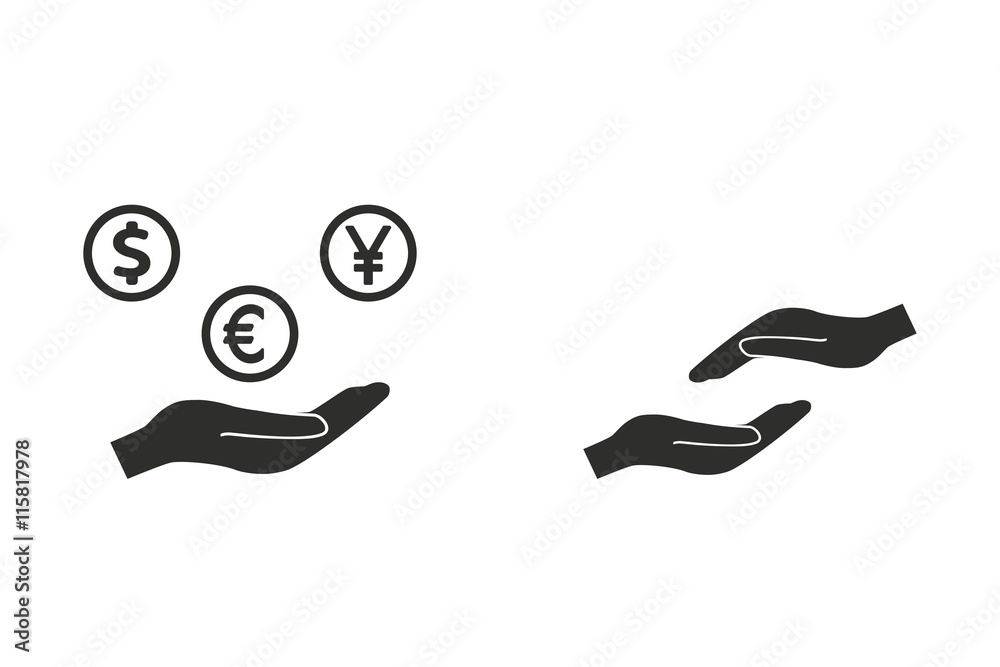 Obraz premium Cash on hand - vector icon.