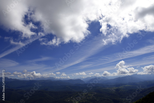 Beautiful scenic clouds over the mountains