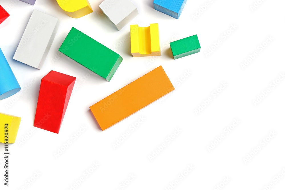 Children toys on white background Children toys on white background