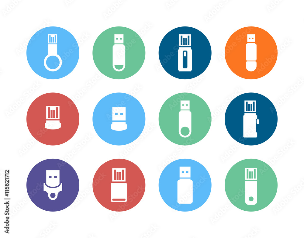 Set of flat usb flash drives Set of flat usb flash drives