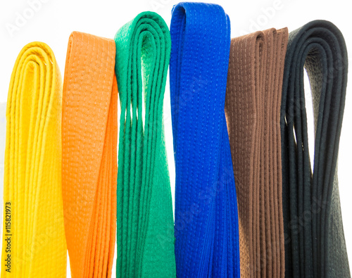 colored belts in martial arts, and a part of judo uniform photo