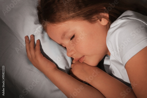 Adorable sleeping little gi...