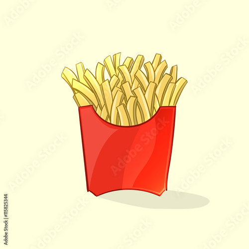 French fries in cartoon style. Vector illustration