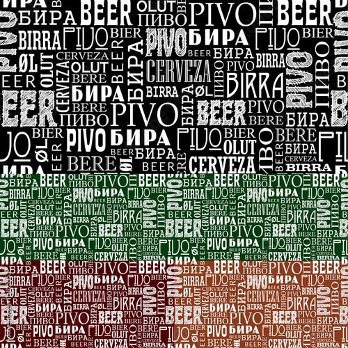 Beer Text - seamless pattern in diferent colors