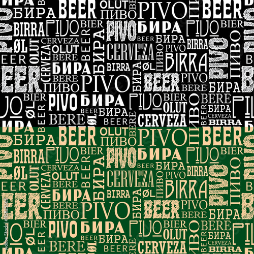 Beer Text - seamless pattern in diferent colors