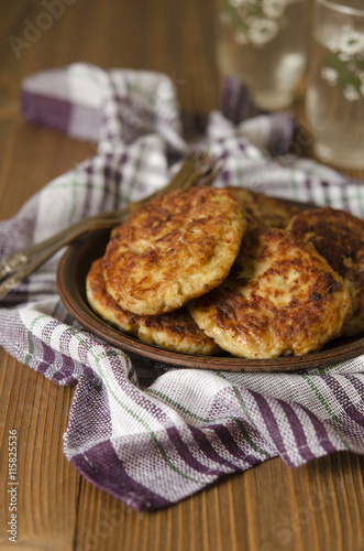 Chicken cutlets with porridge cheese and zucchini 