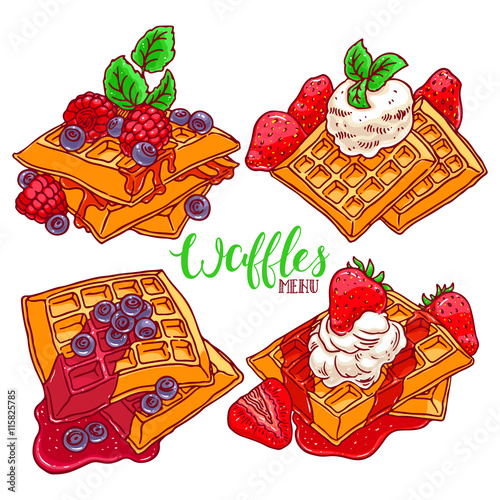 set of different waffles