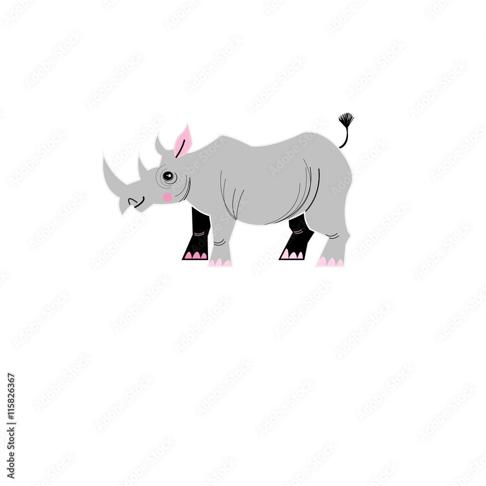 Obraz premium Graphic design gray rhinoceros