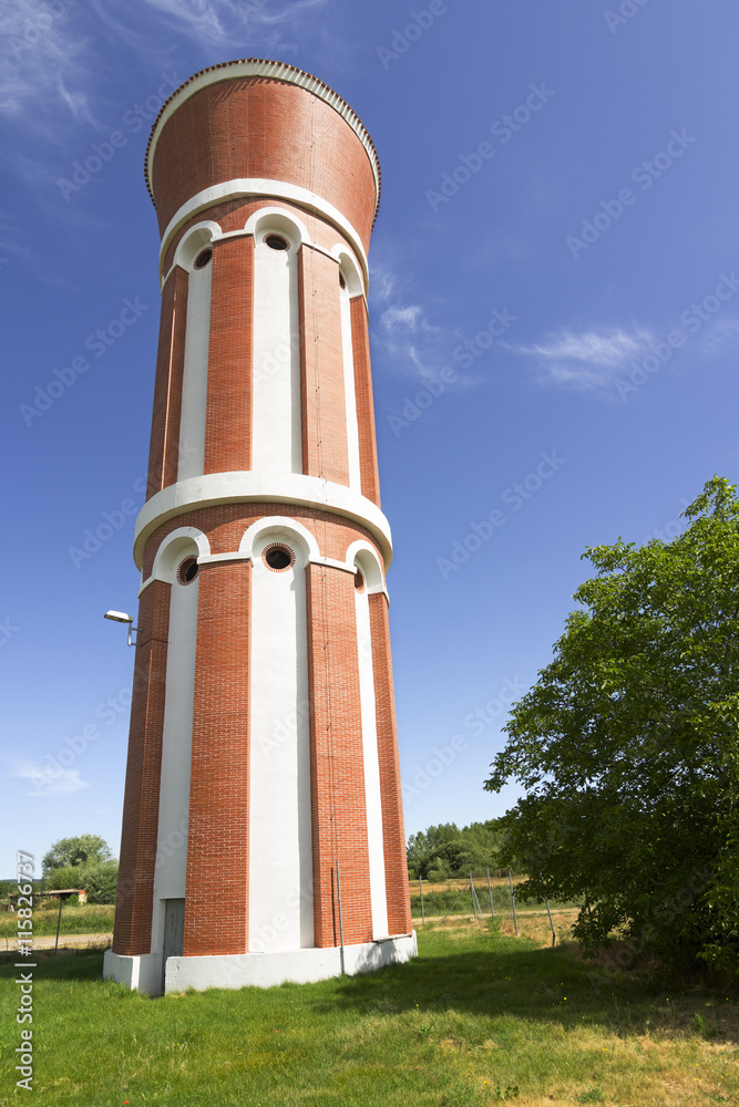 beautiful water tank tower of brick and cement  typical of the v
