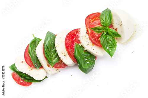 Caprese salad. Mozzarella, tomatoes and basil