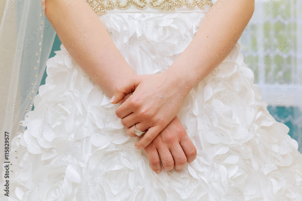 engagement ring on bride's finger engagement ring on bride's finger