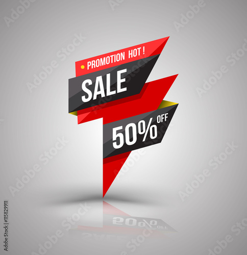 Sale banner lightning style, Vector illustration. For promotion illustration.