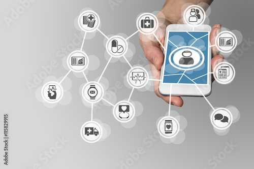 Digital e-healthcare in order to connect patients to medical services via smartphone