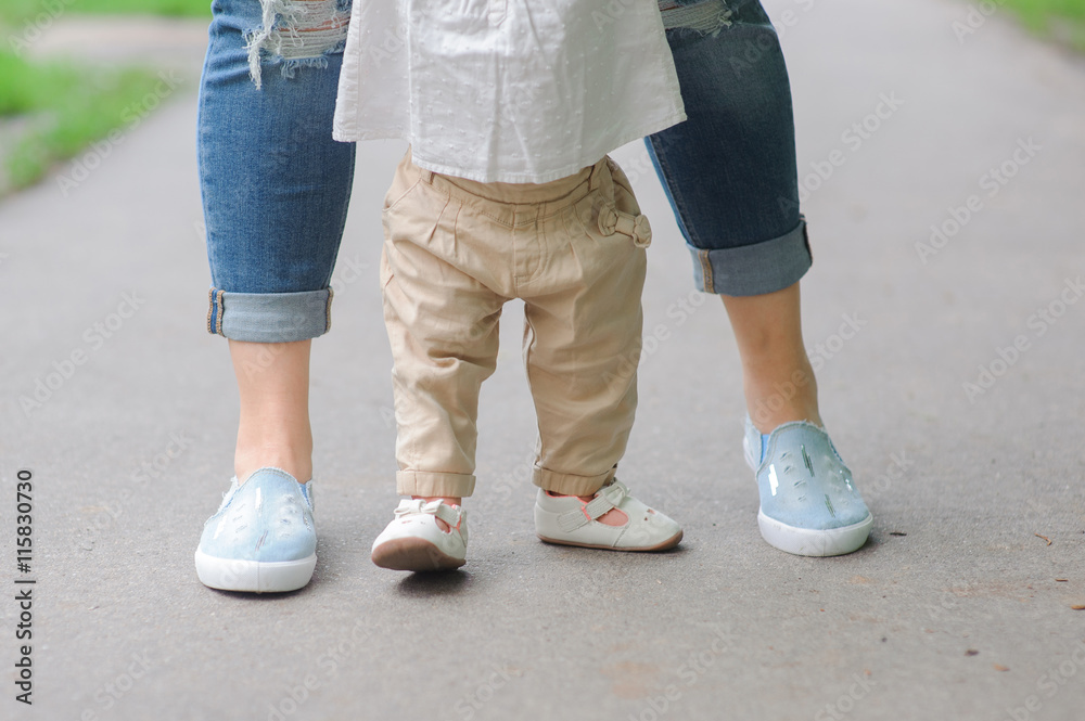 First steps with mother's help First steps with mother's help